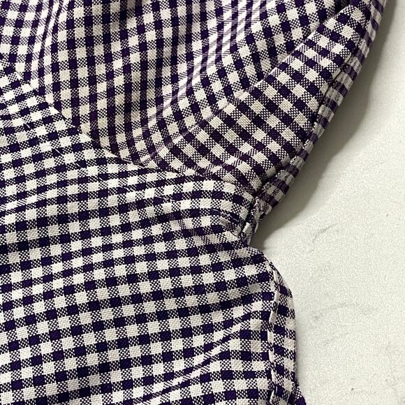 Stafford Men Dress Shirt Size 17 Purple White Checkered Button Up STAINS - Picture 8 of 8